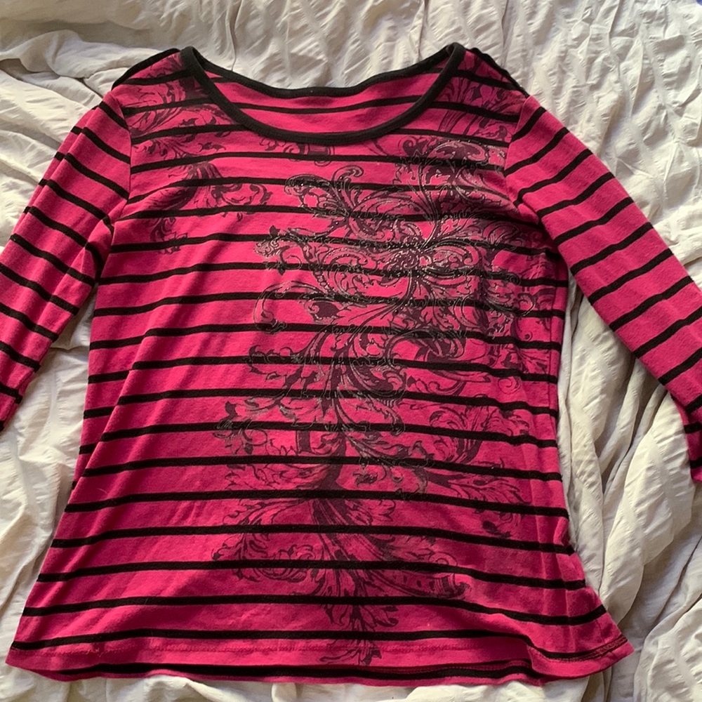 bedazzled pink long sleeve top